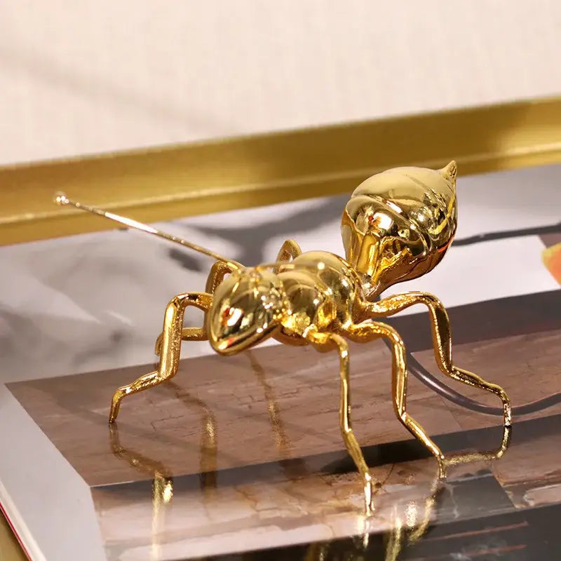 Gold Ant Metal Sculpture