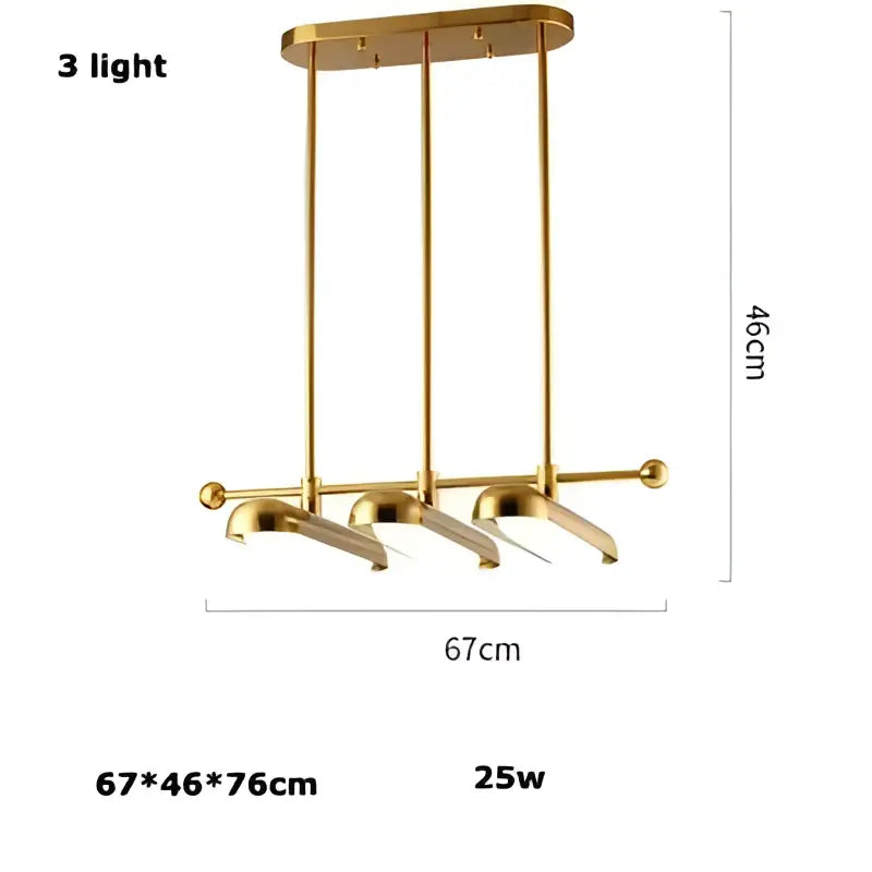 Gold Art Deco Iron Chandelier