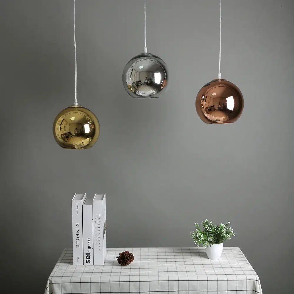 Gold Glass Pendant Trio