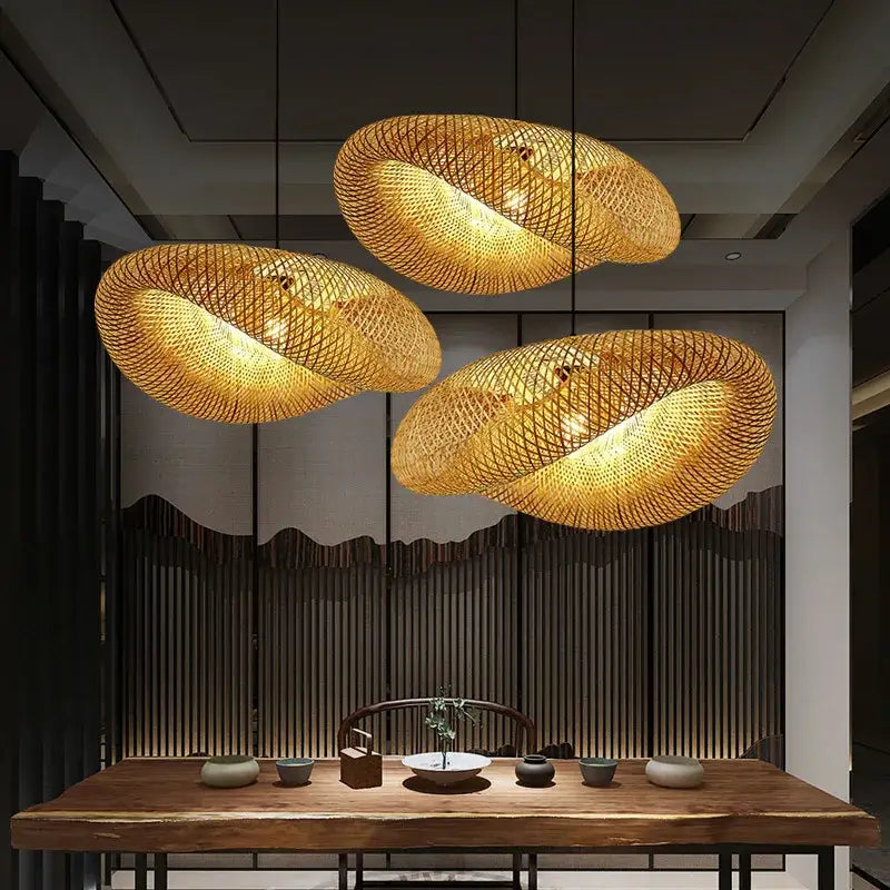 Bamboo Woven Chandelier