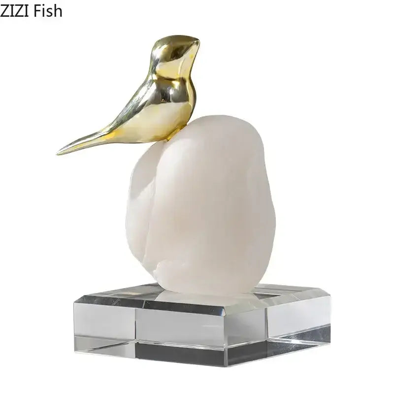 Gold Resin Bird Statue