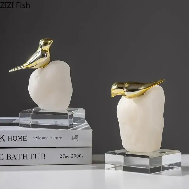 Gold Resin Bird Statue