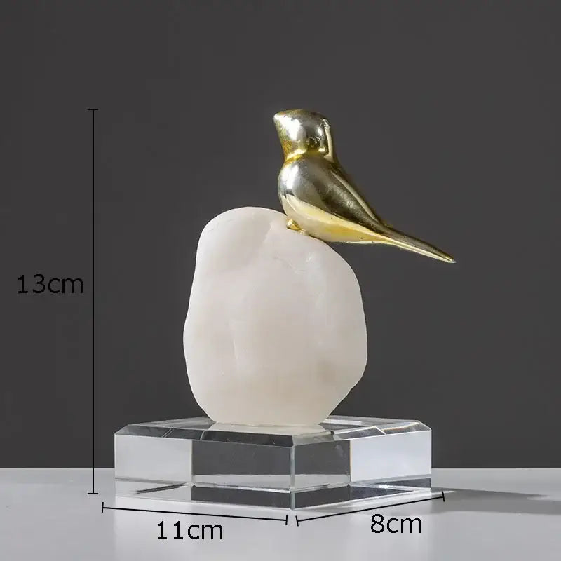Gold Resin Bird Statue