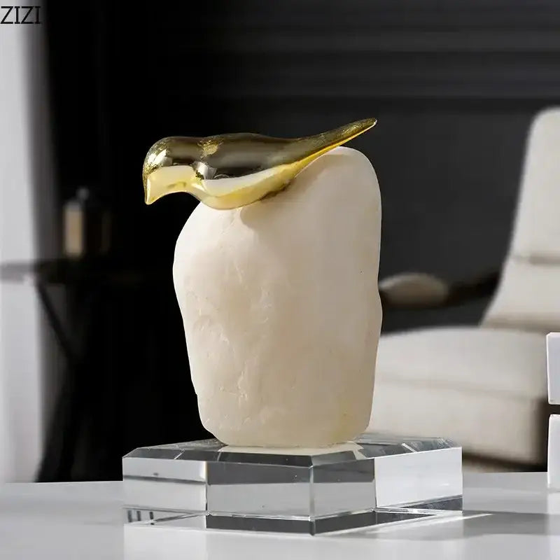 Gold Resin Bird Statue