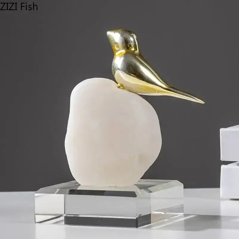 Gold Resin Bird Statue