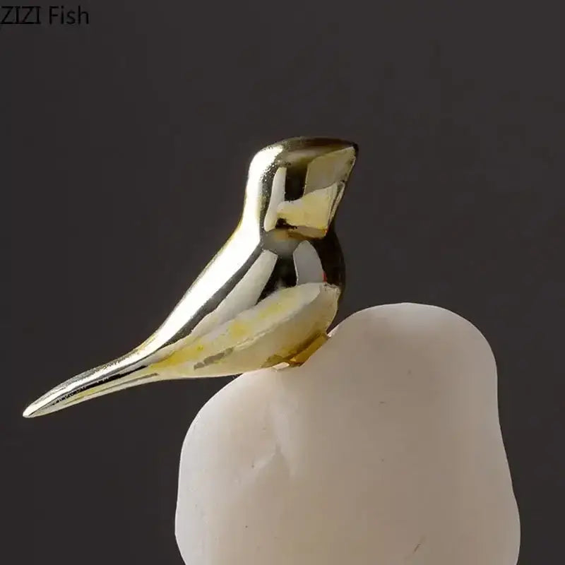 Gold Resin Bird Statue