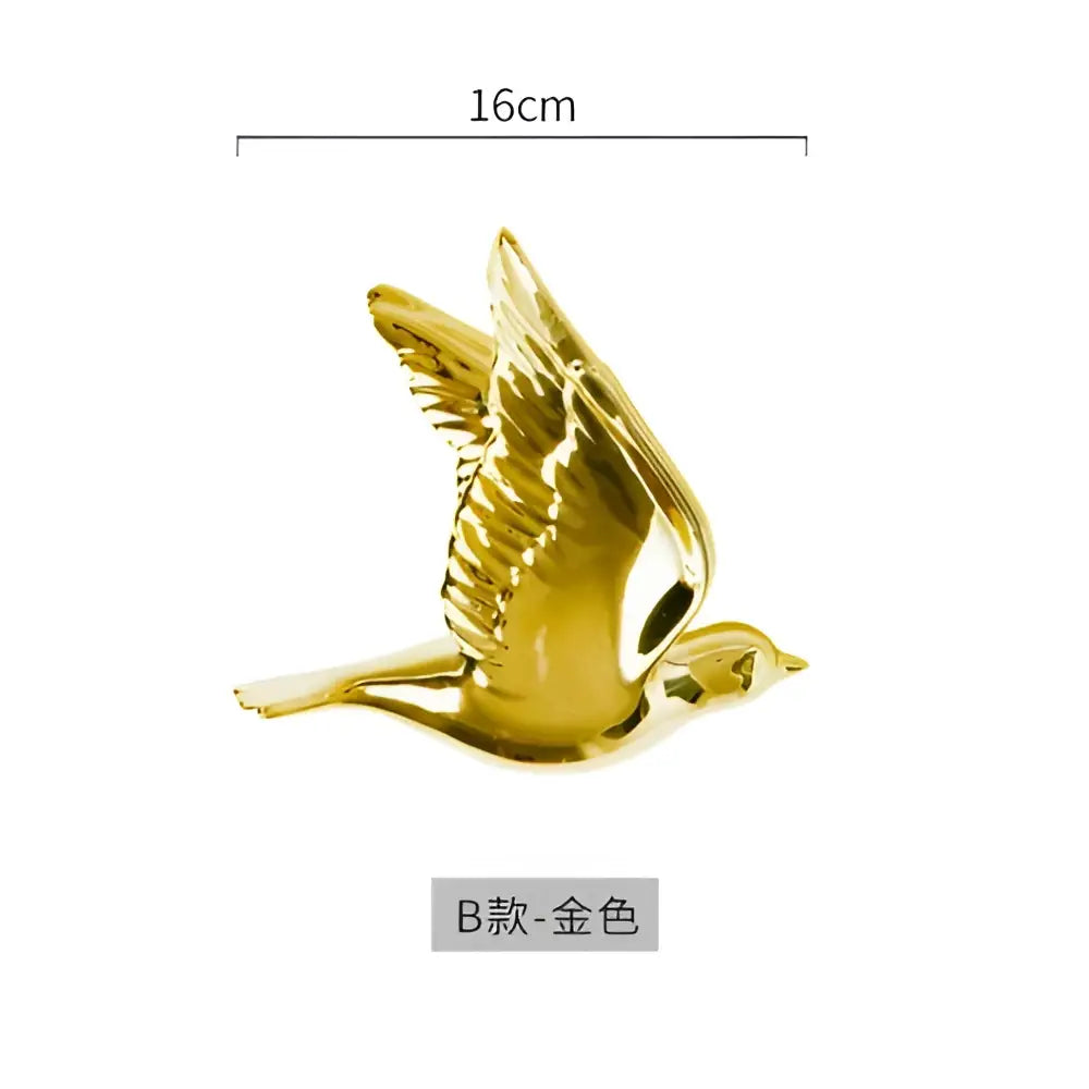 Gold Ceramic Bird Wall