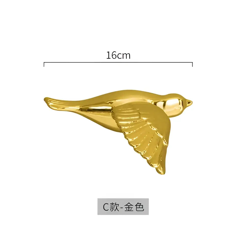 Gold Ceramic Bird Wall