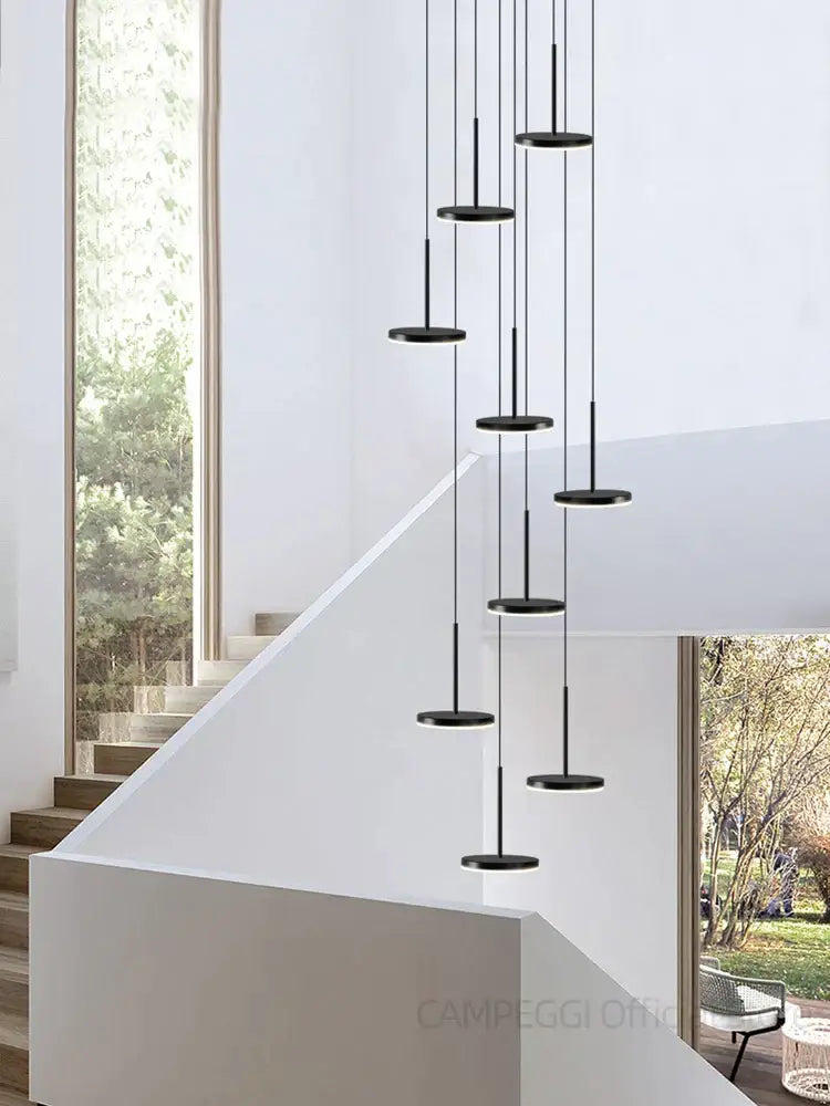 Gold Black LED Chandelier