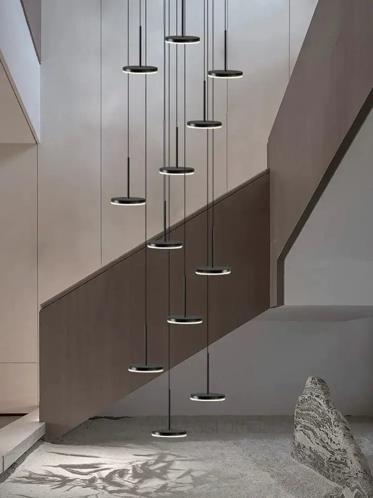 Gold Black LED Chandelier