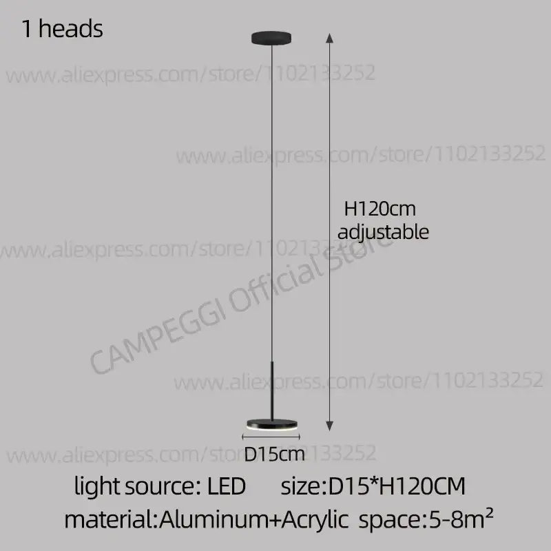 Gold Black LED Chandelier