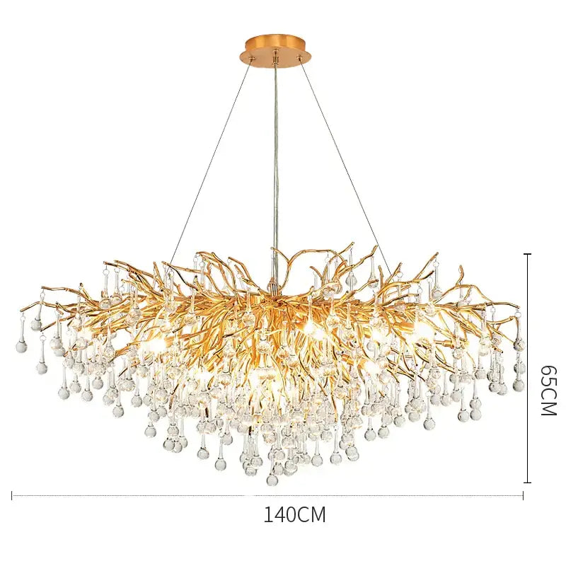 Gold Crystal LED Chandelier 180cm Design