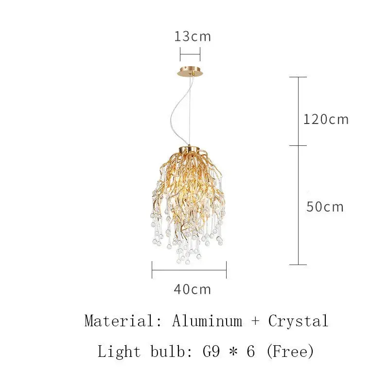 Gold Crystal LED Chandelier 180cm Design