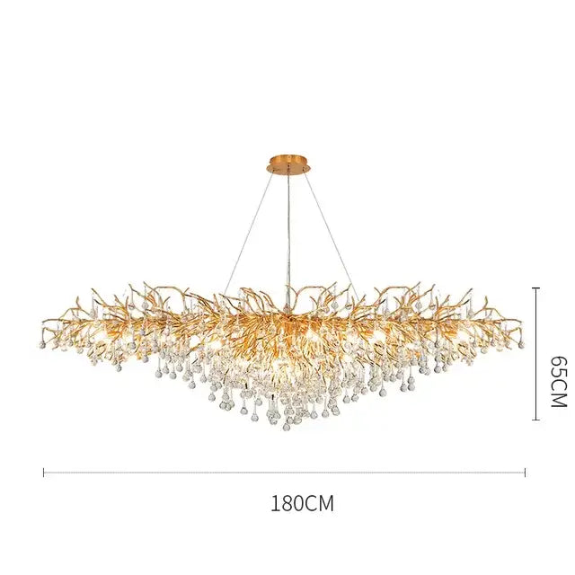 Gold Crystal LED Chandelier 180cm Design