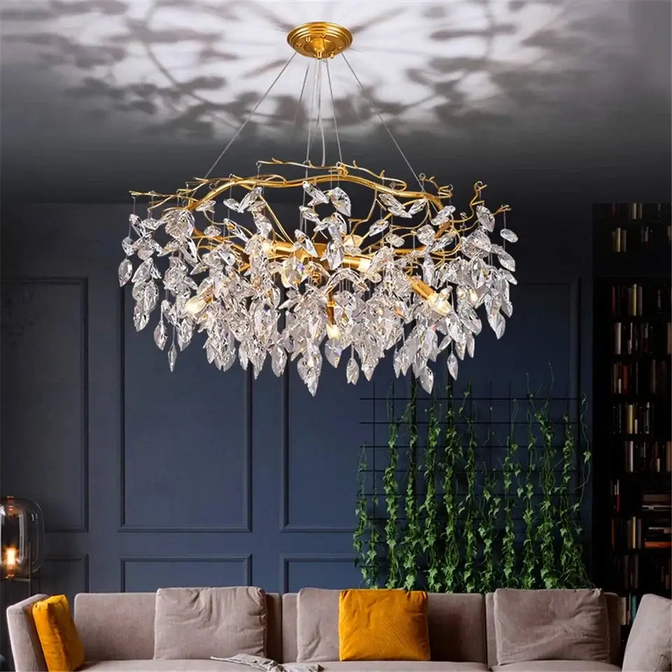 Gold Crystal LED Chandelier 180cm Design