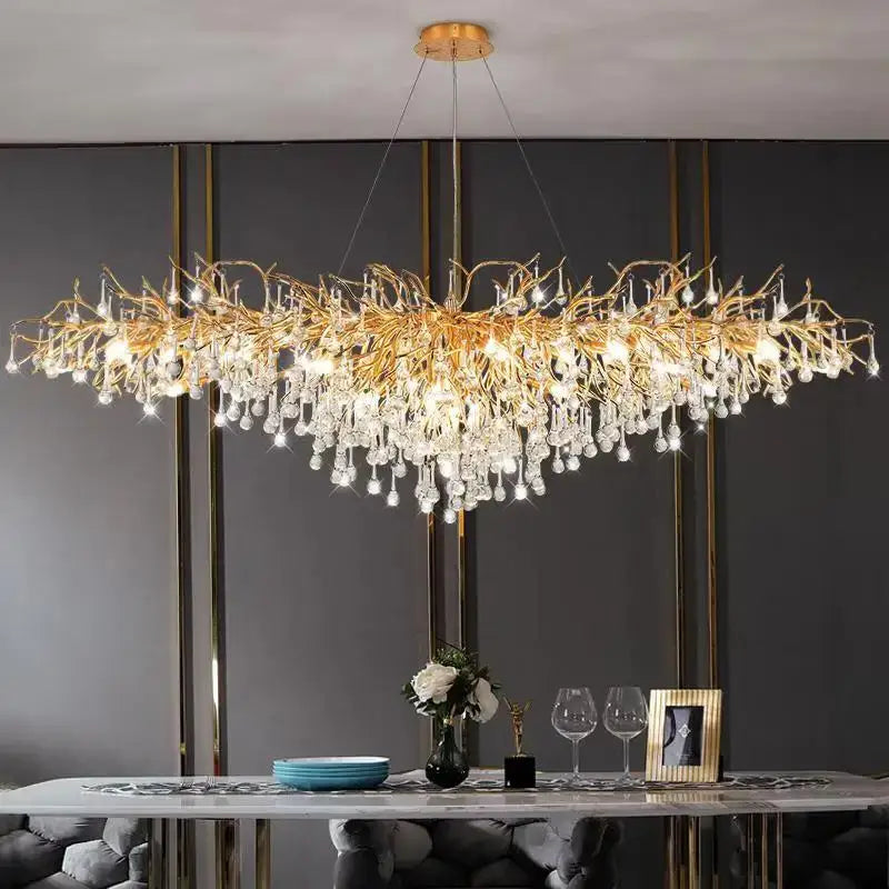 Gold Crystal LED Chandelier 180cm Design