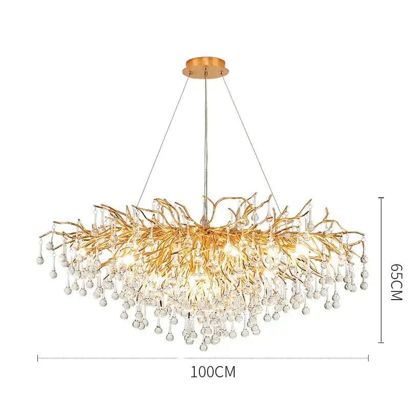 Gold Crystal LED Chandelier 180cm Design