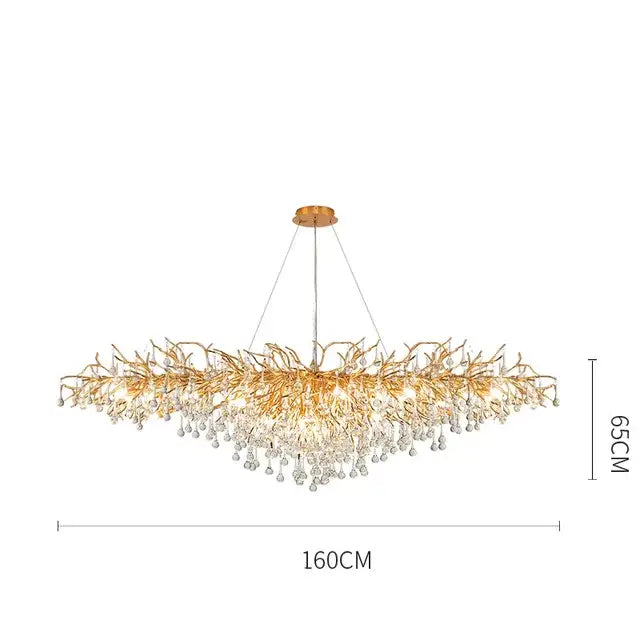 Gold Crystal LED Chandelier 180cm Design