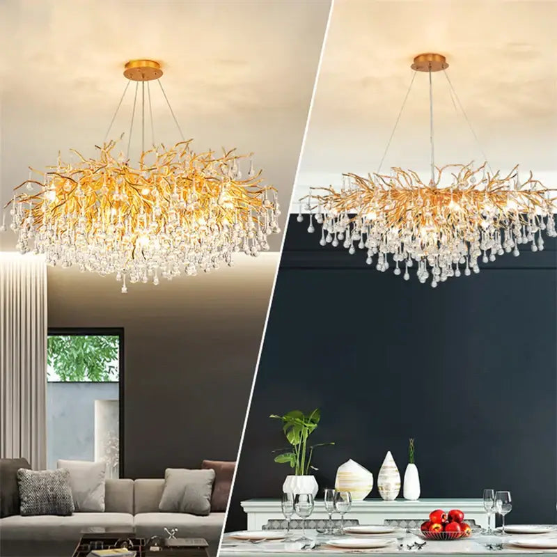 Gold Crystal LED Chandelier 180cm Design