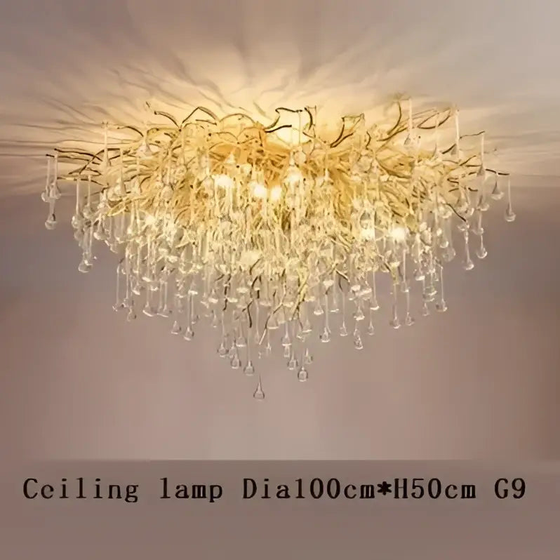 Gold Branch Crystal Chandelier Chrome or Gold