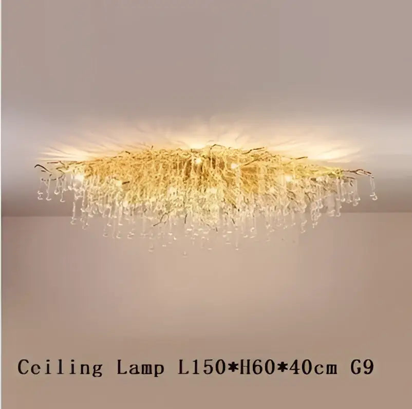 Gold Branch Crystal Chandelier Chrome or Gold