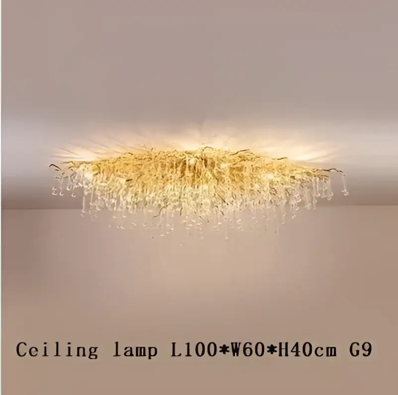 Gold Branch Crystal Chandelier Chrome or Gold
