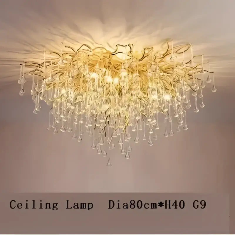 Gold Branch Crystal Chandelier Chrome or Gold