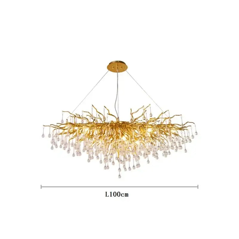 Gold Branch Crystal Chandelier Chrome or Gold