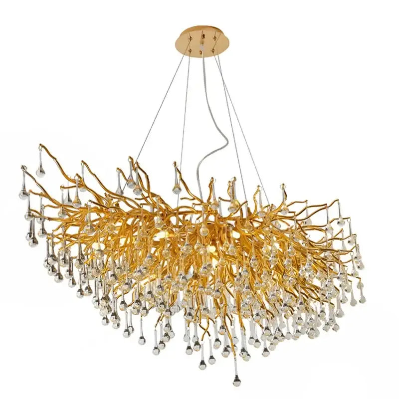 Gold Branch Crystal Chandelier Chrome or Gold