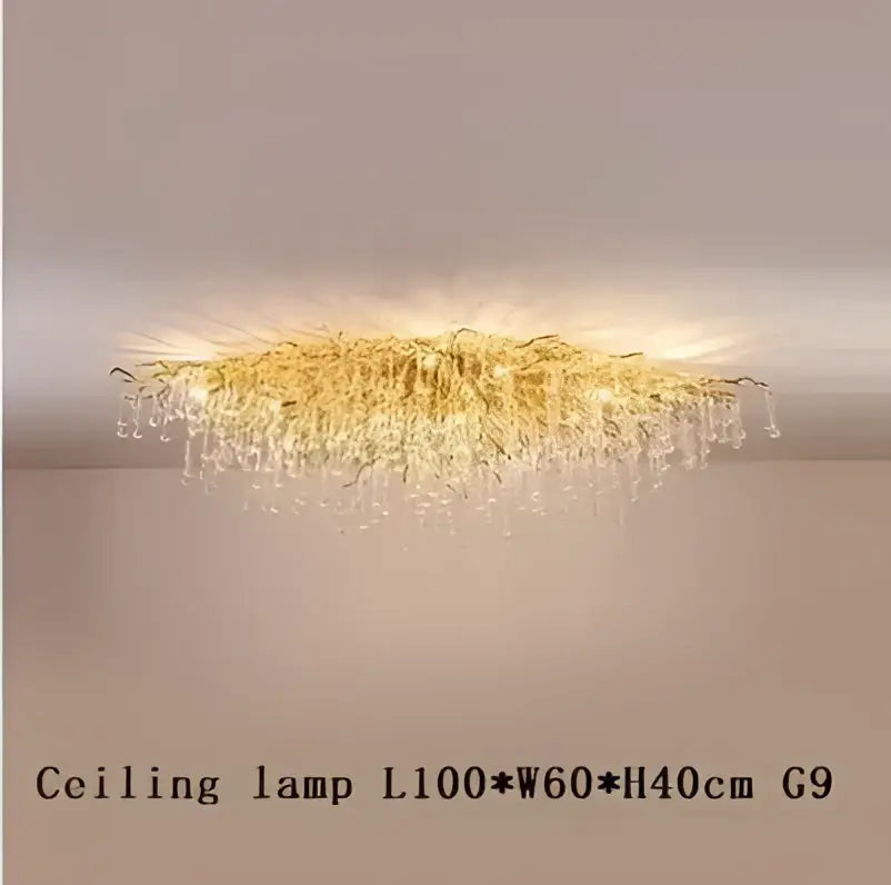 Gold Water Drop 150cm Chandelier