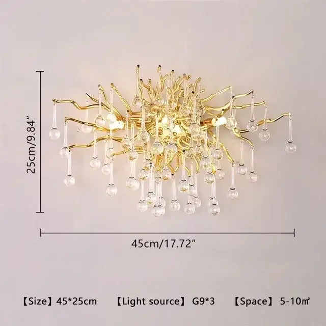 Gold Water Drop 150cm Chandelier
