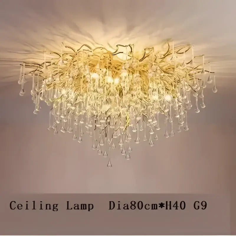 Gold Water Drop 150cm Chandelier