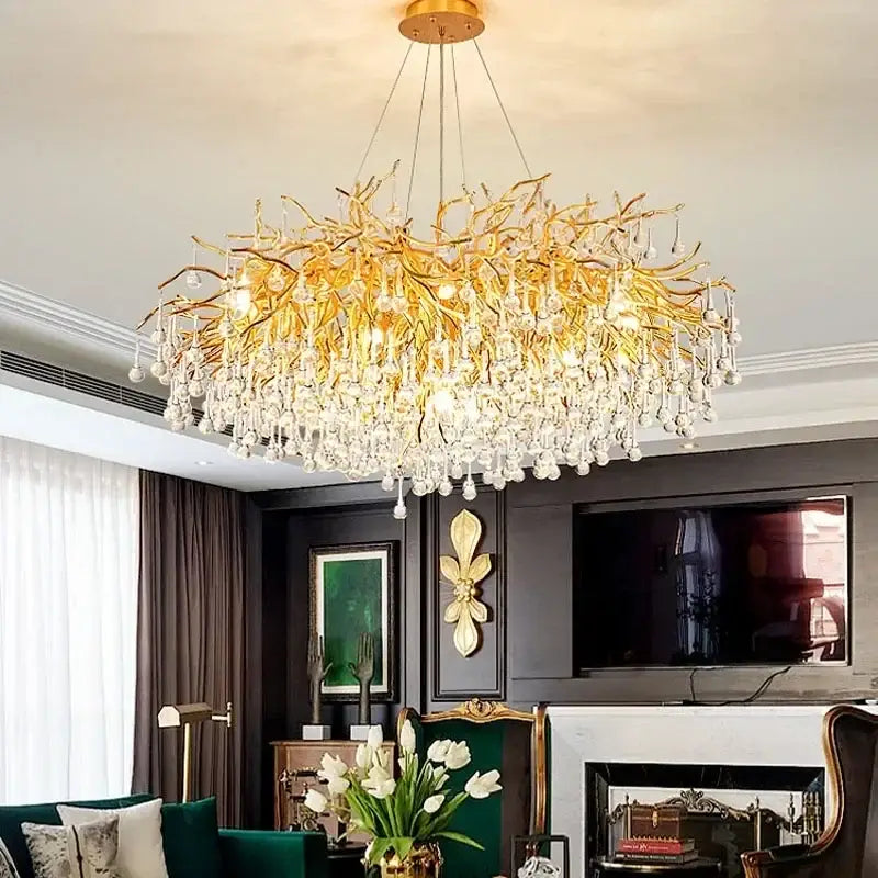 Gold Water Drop 150cm Chandelier