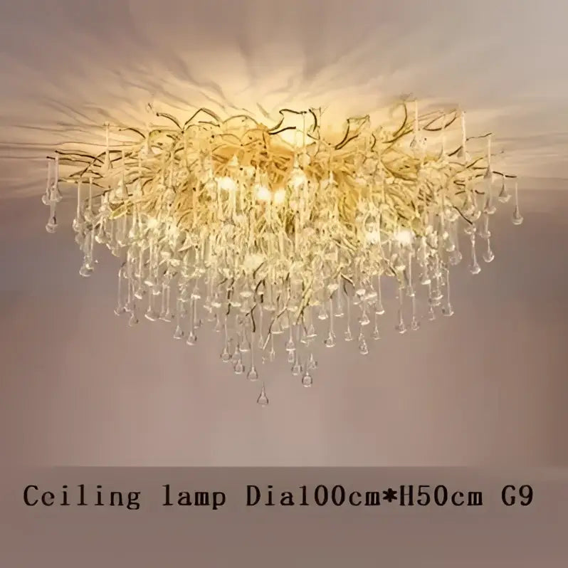 Gold Water Drop 150cm Chandelier