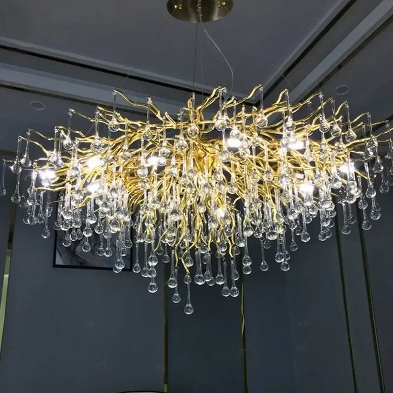 Gold Water Drop 150cm Chandelier