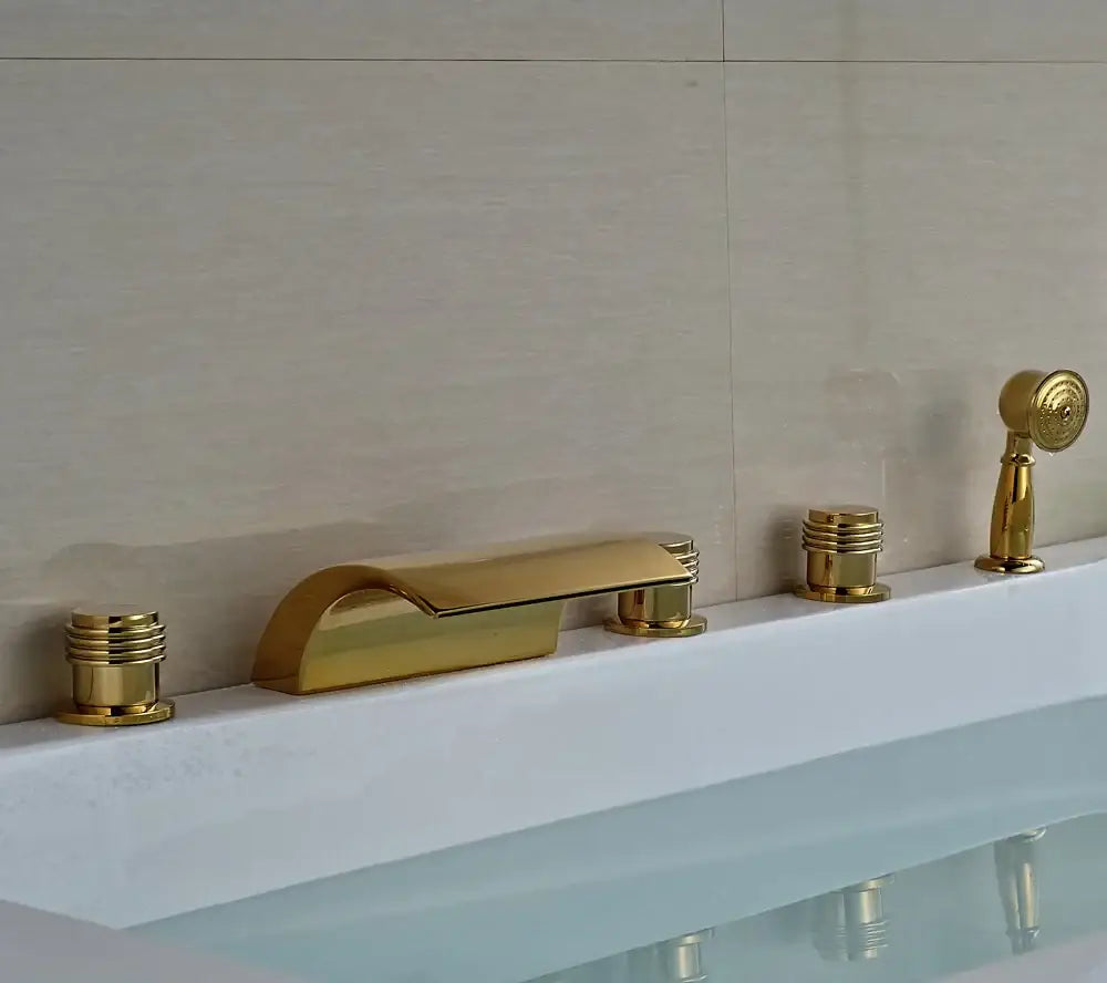 Gold Brass Bathtub Faucet