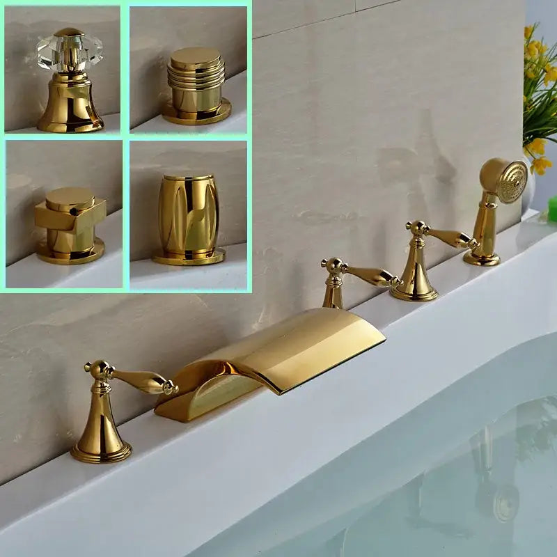 Gold Brass Bathtub Faucet