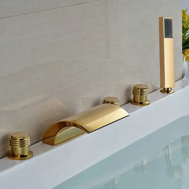 Gold Brass Bathtub Faucet