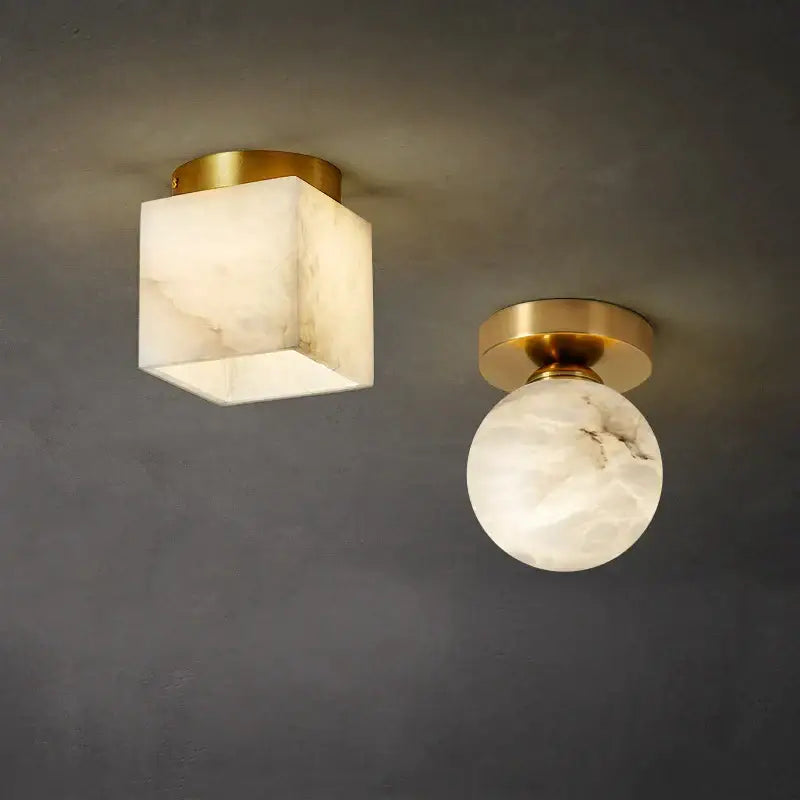 Gold Marble Ceiling Lamp