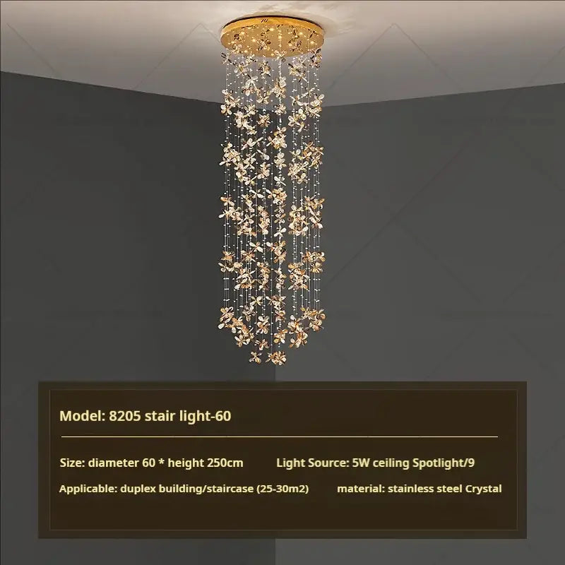 Gold Butterfly Staircase Chandelier