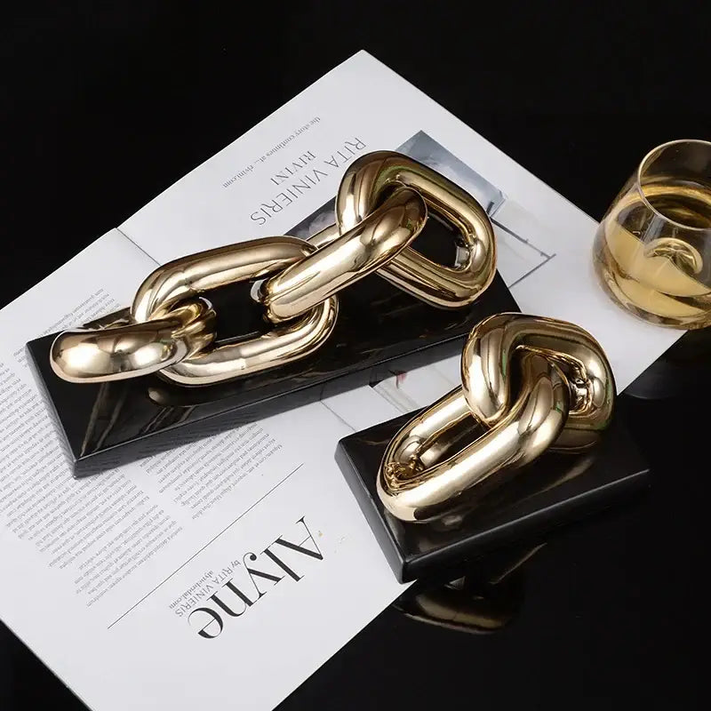 Gold Chain Sculpture Figurine
