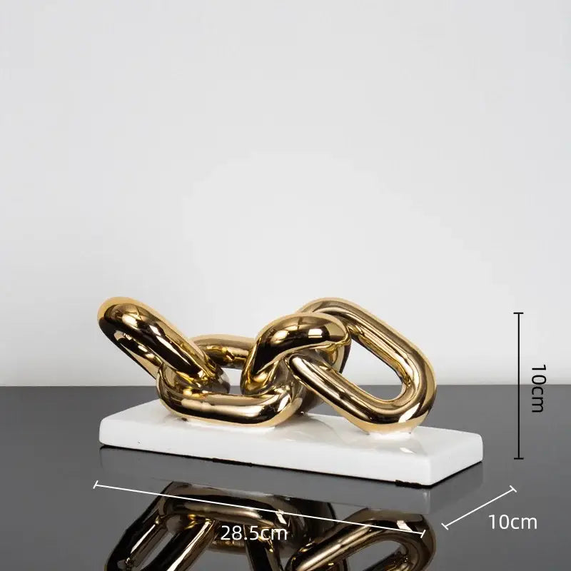 Gold Chain Sculpture Figurine