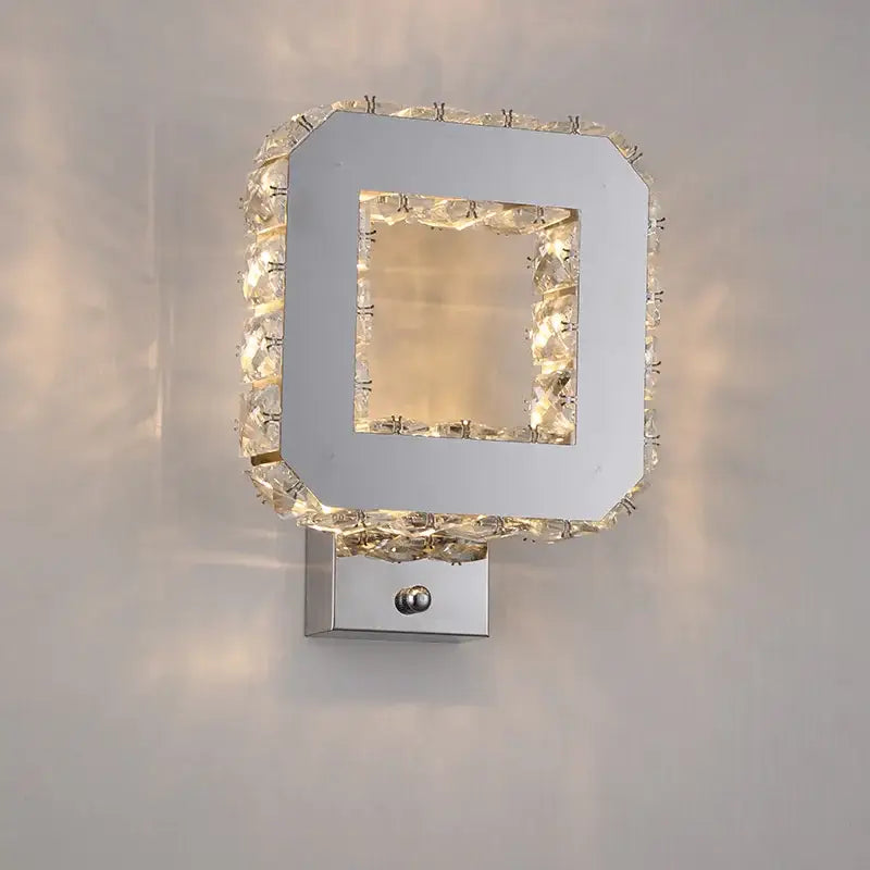 Gold Chrome Crystal Wall Sconce