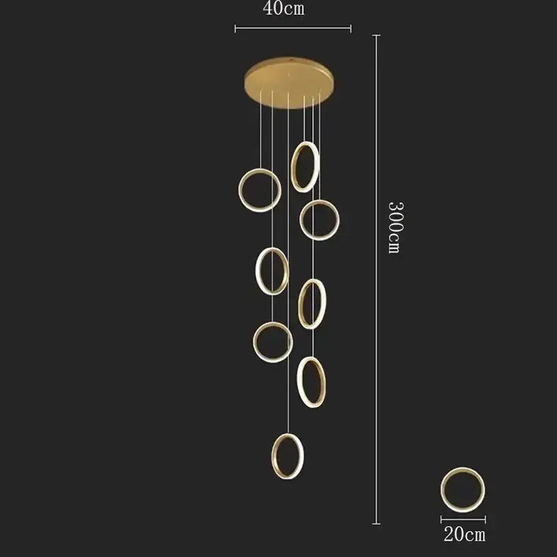 Gold Circular LED Pendant Lights