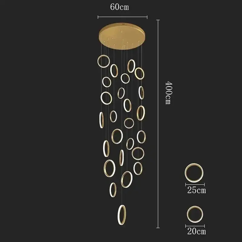 Gold Circular LED Pendant Lights