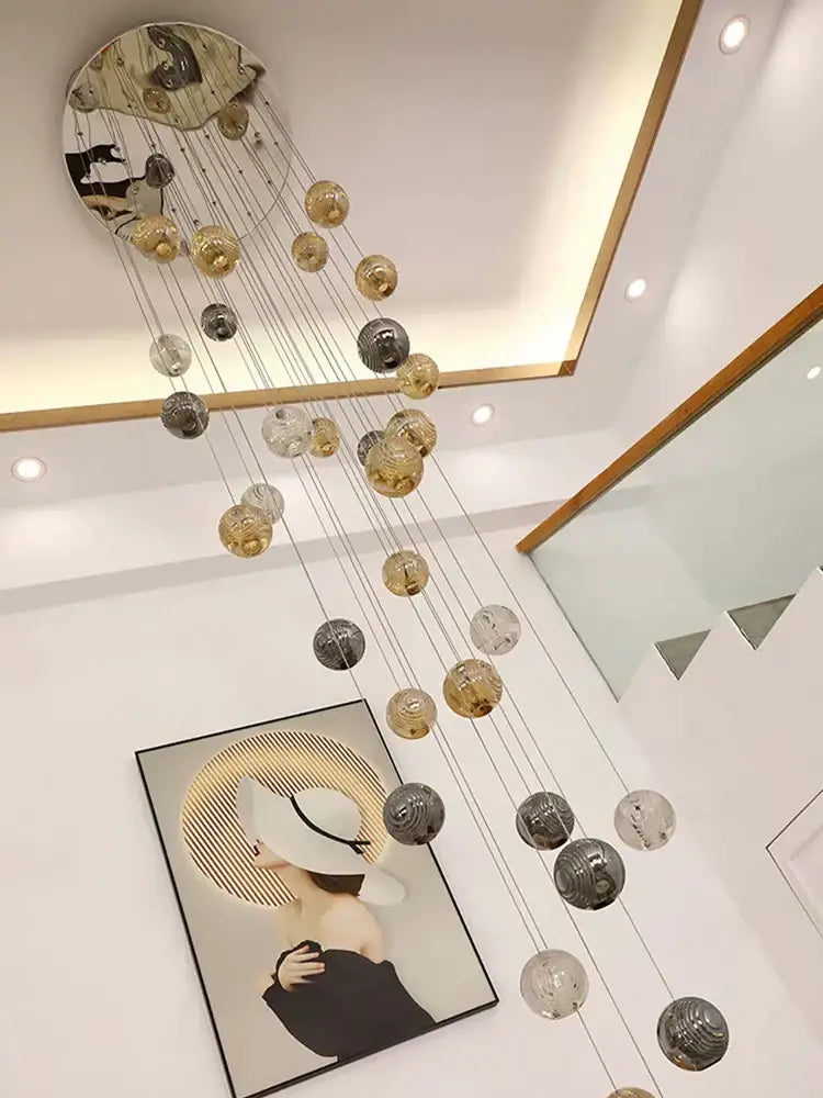 Gold Crystal Spiral 32-Head Chandelier