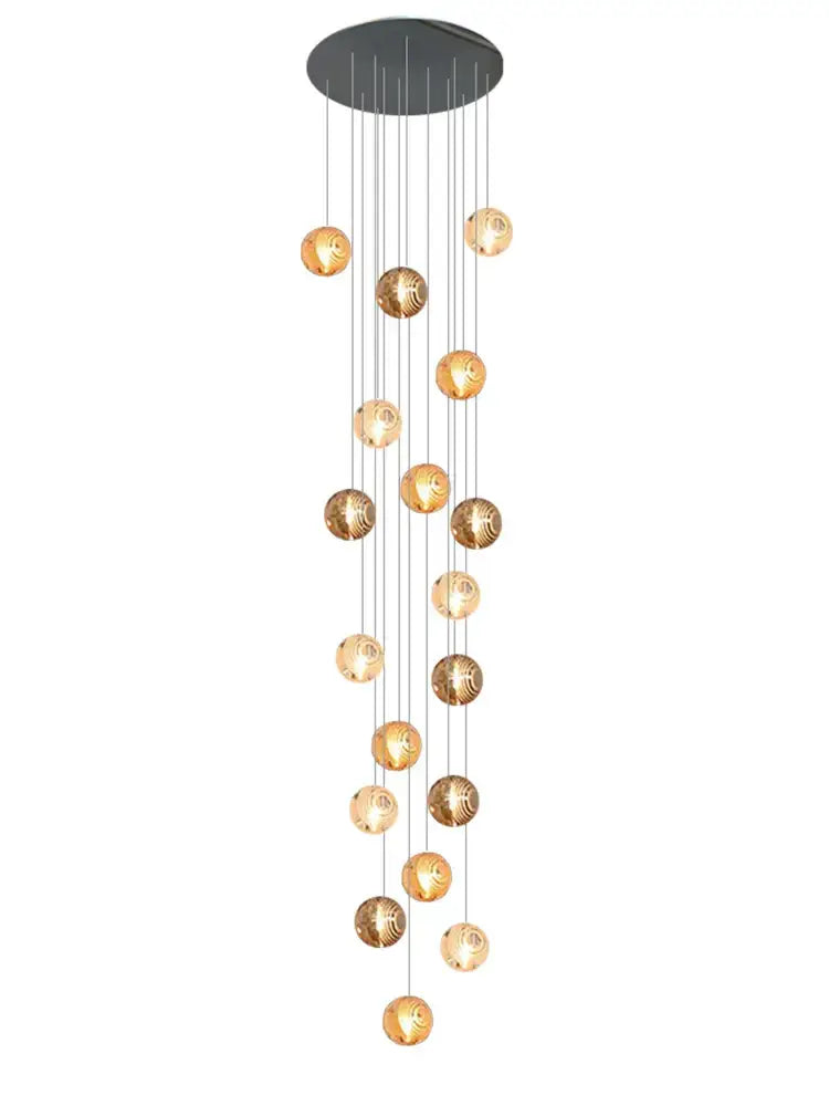 Gold Crystal Spiral 32-Head Chandelier