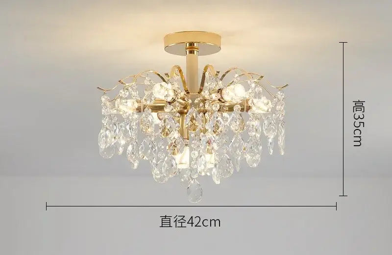 Gold Crystal LED 80cm Chandelier