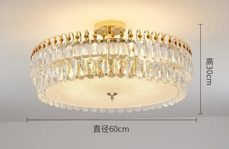 Gold Crystal LED 80cm Chandelier