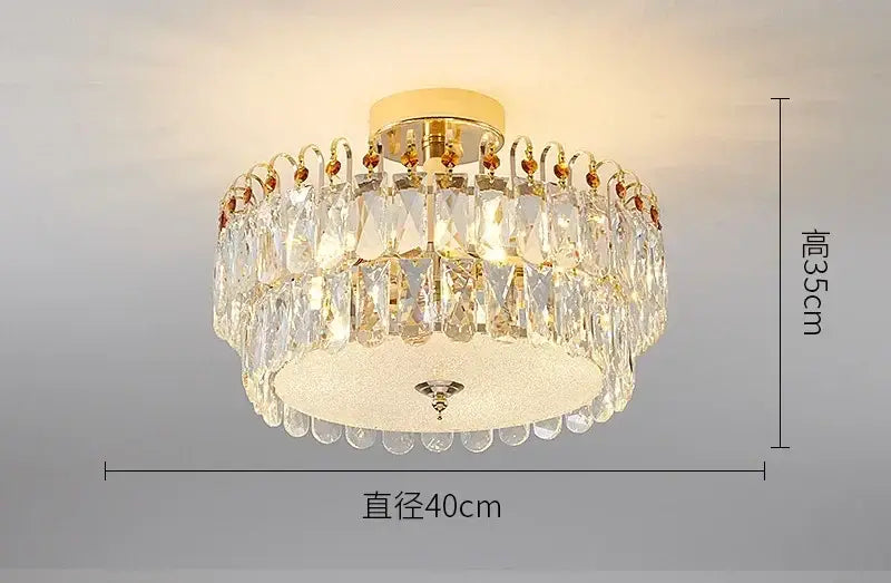 Gold Crystal LED 80cm Chandelier